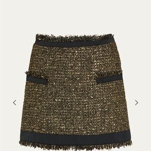 Ulla Johnson Tweed Skirt in Black and Gold
